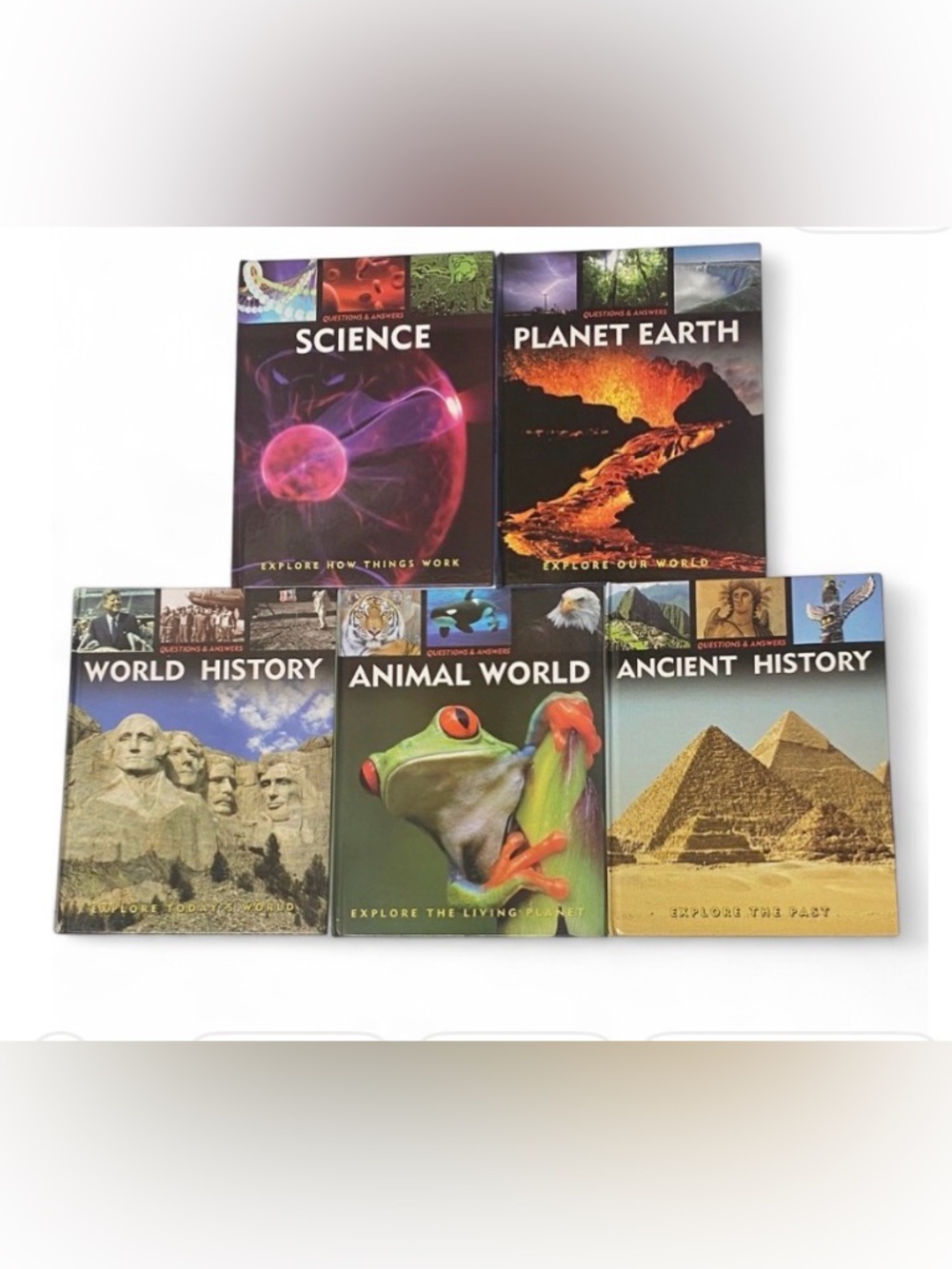 Kids Educational Hardcover Book Bundle Science History Earth Animals 5 Books